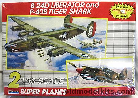 Monogram 1/48 B-24D Liberator And P-40B Tiger Shark Flying Tigers - With Eduard Mask, 6144 plastic model kit